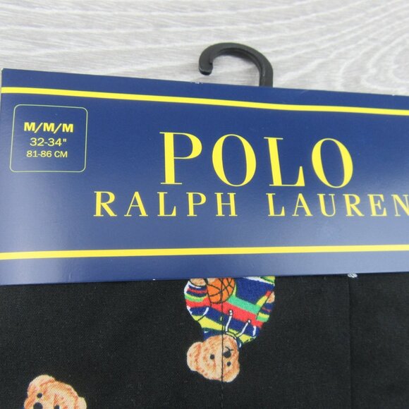 Polo Ralph Lauren Basketball Bear Boxer Briefs Mens Size Medium Black NEW - Picture 3 of 11